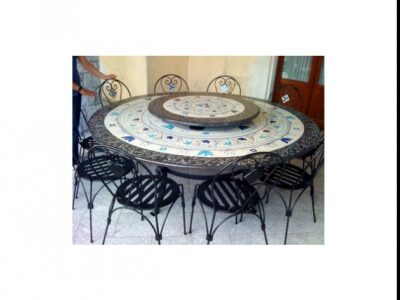 Tavolo 4 Foglia Blu e Celeste