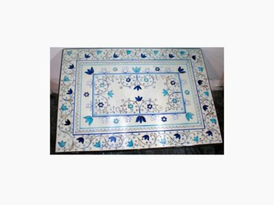 Tavolo 7 Foglia in bicromia blu e celeste